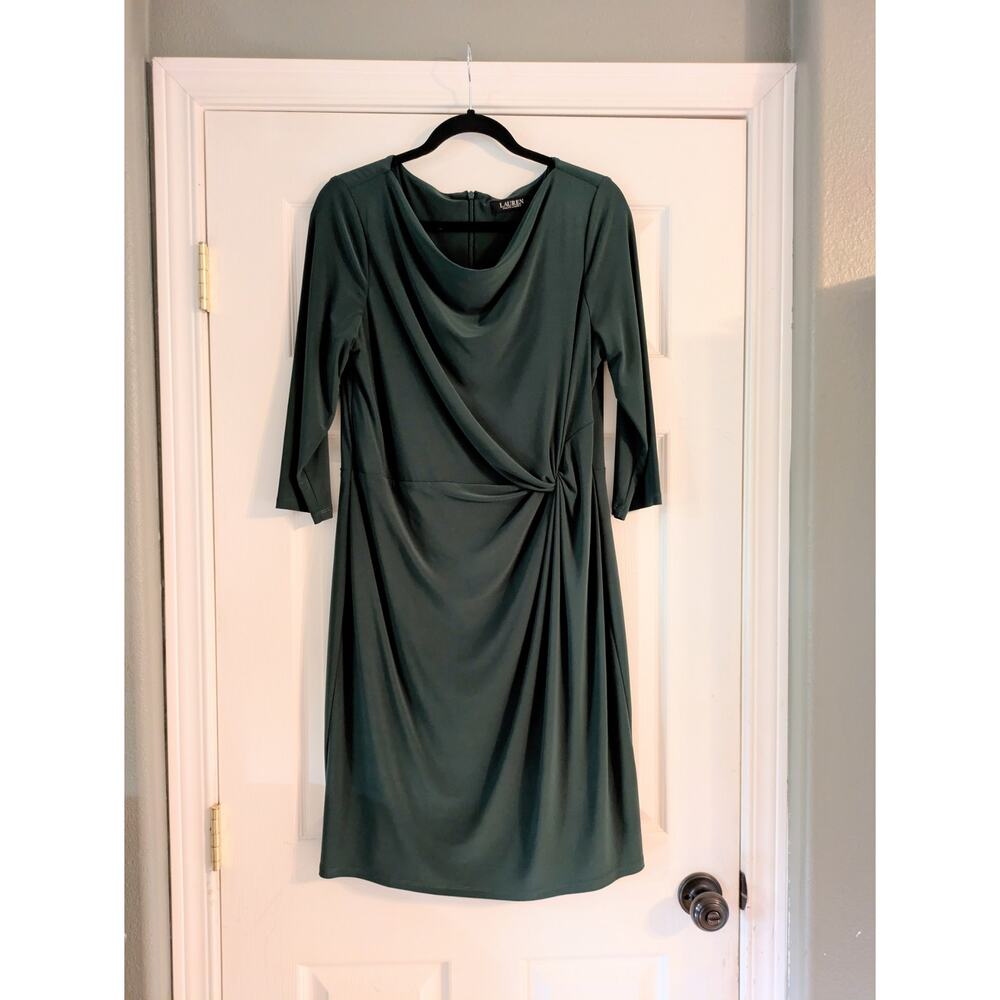 Lauren by Ralph Lauren Cocktail Formal Dress Green Size 14 EUC